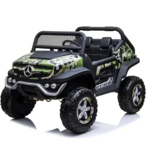 Mercedes Unimog 12V 2-persoons kinderauto Camouflage