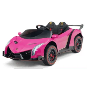 Lamborghini Veneno 12V 2 Persoons Elektrische Kinderauto Roze