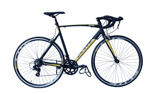 Elite Pau H 47 cm Shimano Tourney 14 speed STI zwart okergeel